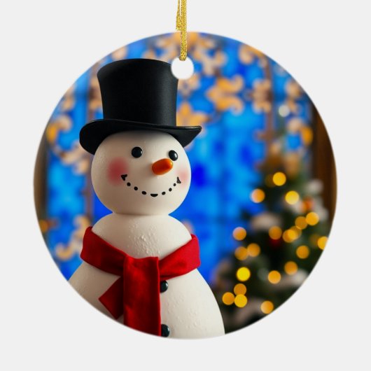 Happy Snowman Christmas Ornament  (Hinten)
