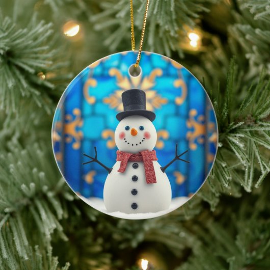 Happy Snowman Christmas Ornament (Baum)