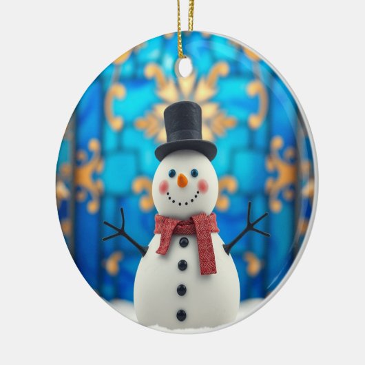 Happy Snowman Christmas Ornament  (Links)