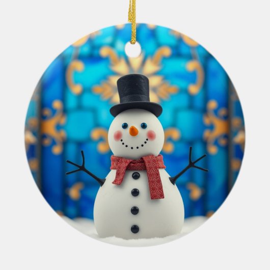 Happy Snowman Christmas Ornament  (Hinten)