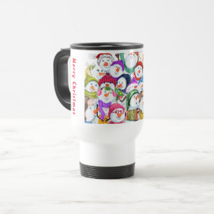 Happy Snowman Christmas Travel Mug Reisebecher