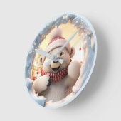 Happy Snowman Clock Runde Wanduhr (Winkel)