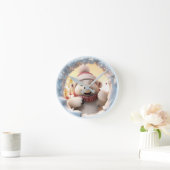 Happy Snowman Clock Runde Wanduhr (Zuhause)