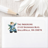 Happy Snowman Custom Holiday Address Label (Insitu)