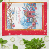 Happy Snowman Customize Geschirrtuch (Gefaltet)