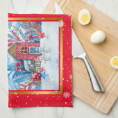 Happy Snowman Customize Geschirrtuch (Viertel Falte)