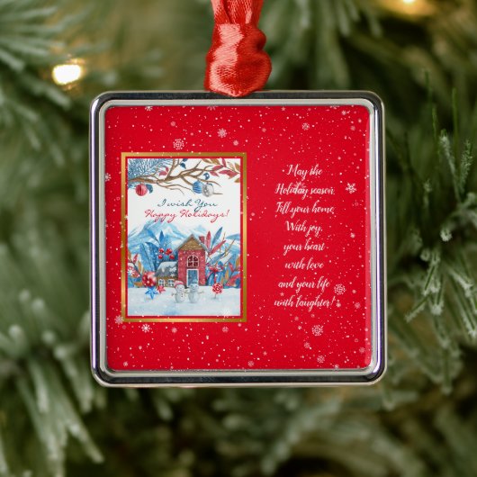 Happy Snowman Customize Ornament Aus Metall (Baum)