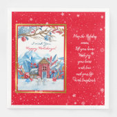 Happy Snowman Customize Serviette (Vorderseite)