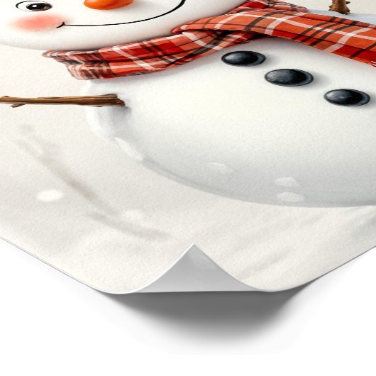Happy Snowman Digital Poster (Ecke)