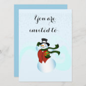 Happy Snowman Einladung (Vorne/Hinten)