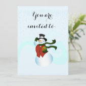 Happy Snowman Einladung (Stehend Vorderseite)