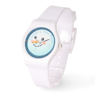 Happy Snowman Face Armbanduhr