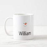 Happy Snowman Face Coffee Mug Kaffeetasse<br><div class="desc">Cute holiday coffee or hot cocoa mug features a happy winter snowman. You can Personalize this winter seasonal mug with a first name or other custom text.</div>