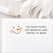 Happy Snowman Face Holiday Rücksendeadresse (Insitu)