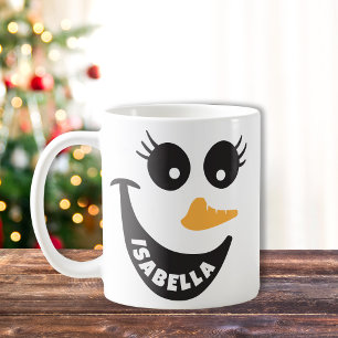 Happy Snowman Face Hot Chocolate Custom Gift Tasse