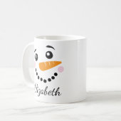 Happy Snowman Face Kaffeetasse (Vorderseite Links)