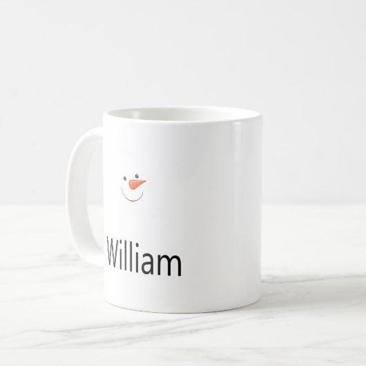 Happy Snowman Face Kaffeetasse (Vorderseite Links)