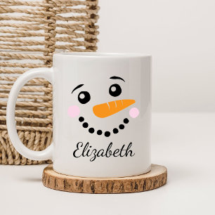 Happy Snowman Face Kaffeetasse