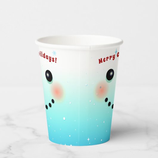 Happy Snowman Face Pappbecher (Rechts)