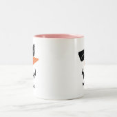 Happy Snowman Face Personalisiert Name Holiday Two Zweifarbige Tasse (Mittel)
