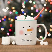 Happy Snowman Face Personalisiert Name Holiday