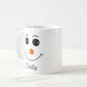 Happy Snowman Face Personalisiert Name Kaffee Tass Kaffeetasse (Vorderseite Links)