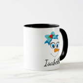 Happy Snowman Face Personalisiert Name Weihnachtsn Tasse (VorderseiteRechts)