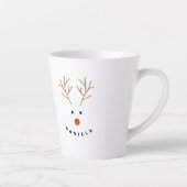 Happy Snowman Face Personalisiert Text Latte Tasse (Rechts)