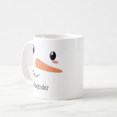 Happy Snowman Face Personalisierte Weihnachtsfeier Kaffeetasse (Vorderseite Links)