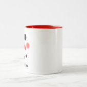 Happy Snowman Face Personalisierter Name Zweifarbige Tasse (Mittel)
