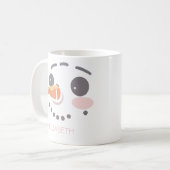 Happy Snowman Face Personalisiertes Geschenk Kaffeetasse (Vorderseite Links)