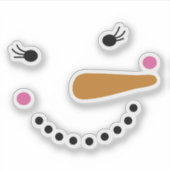 Happy Snowman Face Weihnachten Urlaub Aufkleber (Vorderseite)