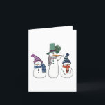 Happy Snowman Family Blank Grußkarte Dankeskarte<br><div class="desc">Niedliche handgezeichnet Abbildung einer glücklichen Snowman Familienleercard.</div>