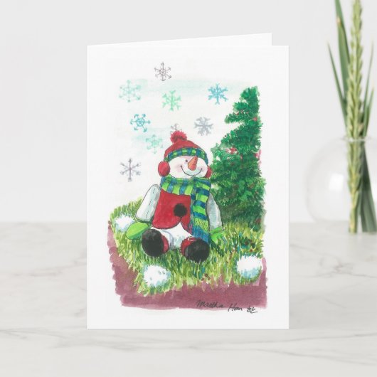 Happy Snowman Feiertagskarte (Vorderseite)
