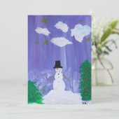 Happy Snowman Feiertagskarte (Stehend Vorderseite)