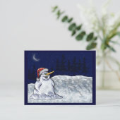 Happy Snowman Feiertagspostkarte (Stehend Vorderseite)