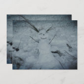 Happy Snowman Foto Postcard Postkarte (Vorne/Hinten)