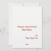 Happy Snowman Frohe Weihnachten Custom Familiennam (Rückseite)