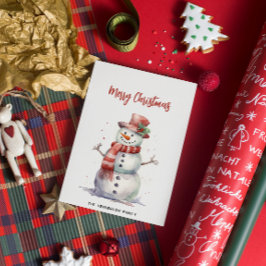 Happy Snowman Frohe Weihnachten Custom Familiennam