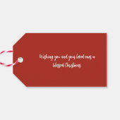 Happy Snowman Frohe Weihnachten Custom Familiennam Geschenkanhänger (Rückseite Horizontal)