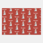 Happy Snowman Frohe Weihnachten Geschenkpapier Set (Vorderseite 2)