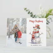 Happy Snowman Frohe Weihnachten Individuelle Name (Stehend Vorderseite)