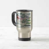 Happy Snowman Frohen Festtage Travel Mug Reisebecher (Vorderseite Links)