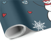 Happy Snowman Geschenkpapier (Rolleneckpunkt)