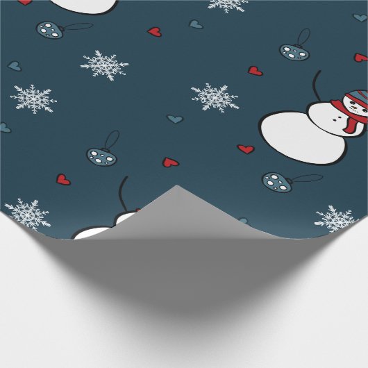 Happy Snowman Geschenkpapier (Ecke)