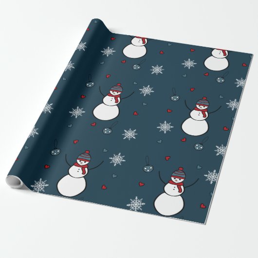Happy Snowman Geschenkpapier (Ungerollt)