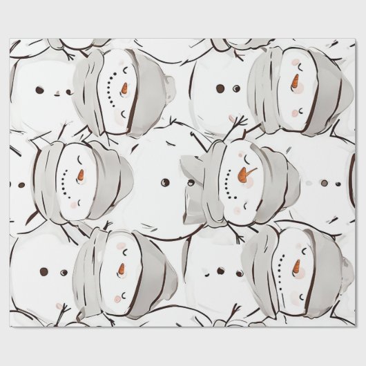Happy Snowman Geschenkpapier (Flach)