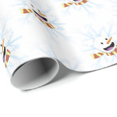 Happy Snowman Geschenkpapier (Rolleneckpunkt)