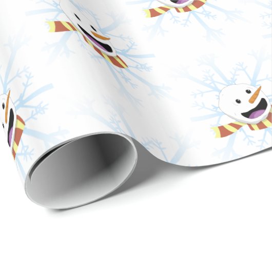 Happy Snowman Geschenkpapier (Rolleneckpunkt)