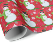 Happy Snowman Geschenkpapier (Rolleneckpunkt)